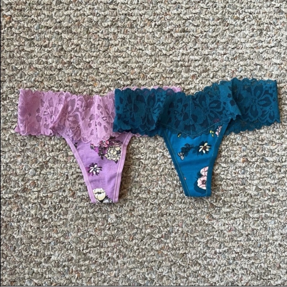 FINAL SALE! Victoria’s Secret lace waist cotton thong panties